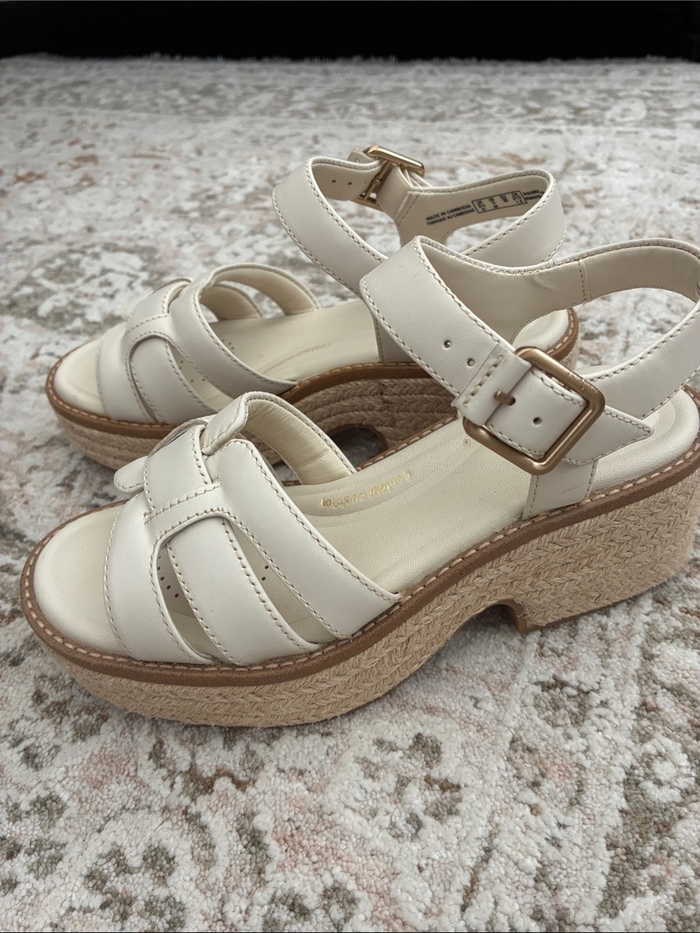 Clark’s coledale strap cream leather espadrilles - Picture 2 of 7